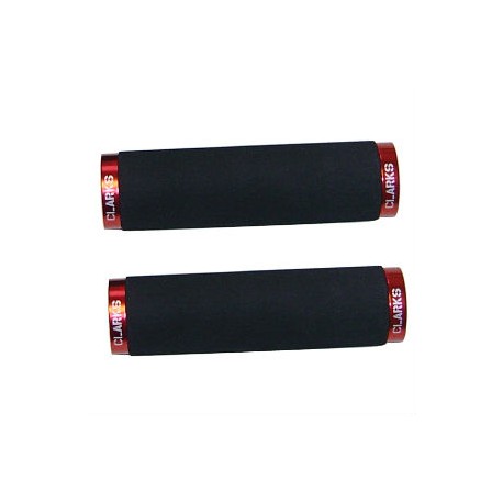Puño bicicleta Clarks neopreno con bridas 130mm negro/rojo, juego