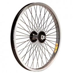 Rueda 20" delantera ZAC BMX con tuercas 14mm, negra