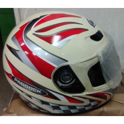 Casco MT modelo PADDOCK Talla L blanco-rojo