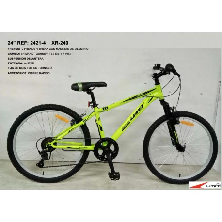 Bicicleta UMIT infantil 24" color amarillo suspension delantera